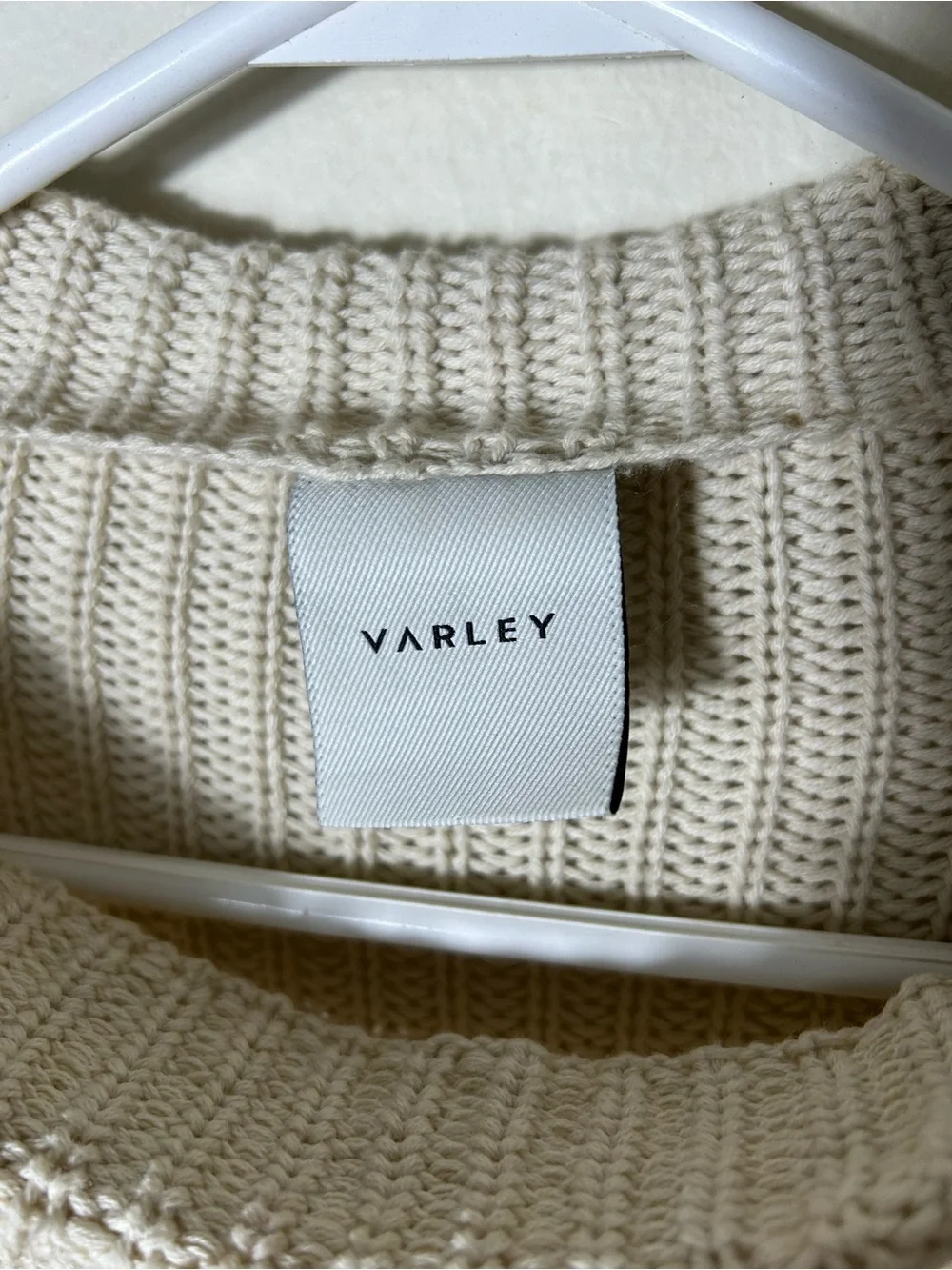 Varley darwell mockneck sweater true knit mirage zipper details womens L cotton